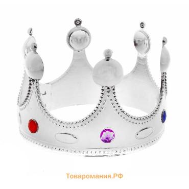 Корона на голову для мальчика «Для короля», серебристая