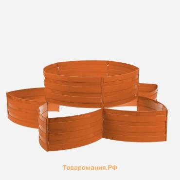 Клумба пластиковая, 15×540 см, 18 секций, коричневая, «Конструктор»