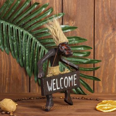 Сувенир табличка «Абориген Welcome», 17×15×6.5 см, дерево