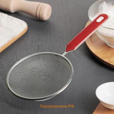 Сито для просеивания  «Хозяюшка», d=12 см, красное