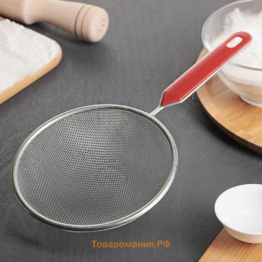 Сито для просеивания  «Хозяюшка», d=14 см, красное