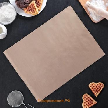 Коврик для выпечки антипригарный , 33×45 см, коричневый