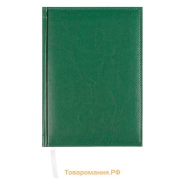 Ежедневник недатированный А5, 160 листов "Небраска", перфорация углов, зелёный