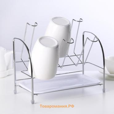 Сушилка для стаканов, 25×13.5×21 см, серая