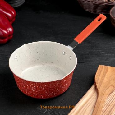Ковш «Мрамор светлый», 1 л, силиконовая ручка, антипригарное покрытие, МИКС