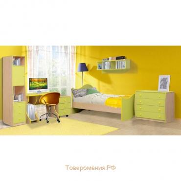 Набор мебели для детской комнаты «Юниор-11.1», 3750х500х1850 мм, Дуб молочный/Лайм