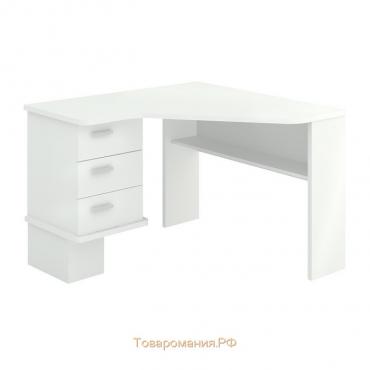 Угловой стол, левый угол, 1150 × 1100 × 780 мм, цвет белый жемчуг