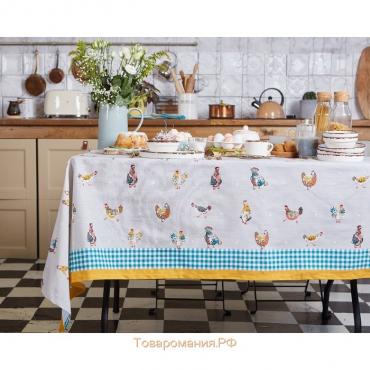 Скатерть пасхальная,  Chicken Ranch 220х147 см, 100% хлопок, репс 210 г/м2