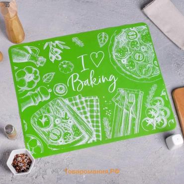 Силиконовый коврик для выпечки I love baking, 50×40 см