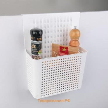Корзина для хранения навесная на дверцу «Лофт», 24,5×9,5×31,5 см, белый
