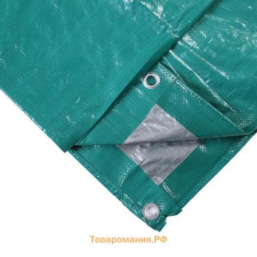 Тент защитный, 6×5 м, плотность 120 г/м², УФ, люверсы шаг 1 м, зелёный