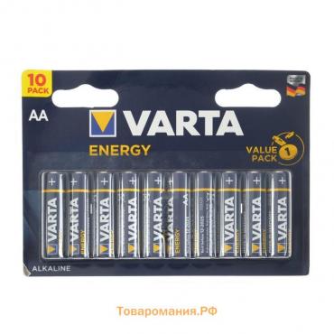 Батарейка алкалиновая Varta Energy, AA, LR6-10BL, 1.5В, блистер, 10 шт.