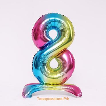 Воздушный шар фольгированный 40" «Цифра 8», на подставке, под воздух