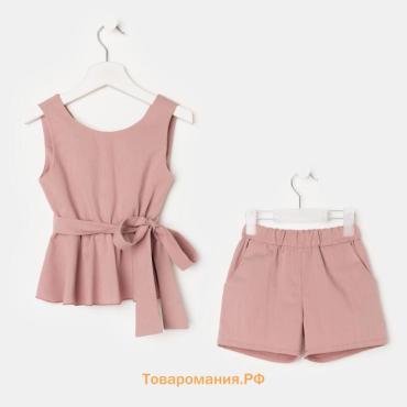 Комплект для девочки (топ и шорты) KAFTAN, размер 32 (110-116 см), розовый