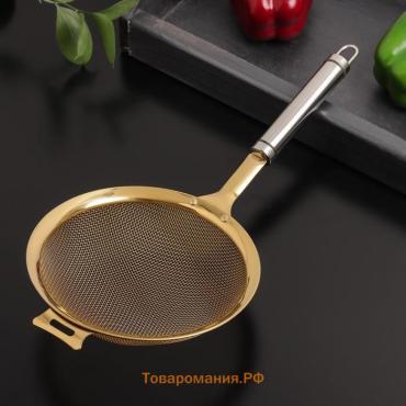 Сито для просеивания Magistro Arti gold, 6×16×35 см, золотистая