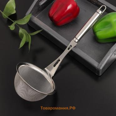 Сито-дуршлаг Magistro Arti, d=12 см, с фиксатором, серебристое