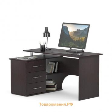 Компьютерный стол «КСТ-09», 1350×935×744 мм, угловой, угол левый, цвет венге