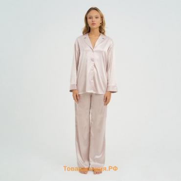 Пижама женская (рубашка, брюки) KAFTAN "Леопард", кофейный, р.48-50