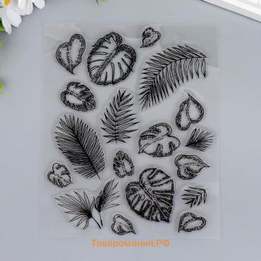 Штамп для творчества силикон "Пальмовые листья" 18х14 см