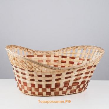 Корзина-конфетница плетёная «Ладья», большая, 47×33×22 см, бамбук