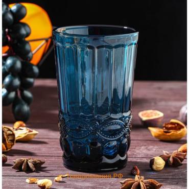 Стакан стеклянный Magistro «Ла-Манш», 350 мл, цвет синий