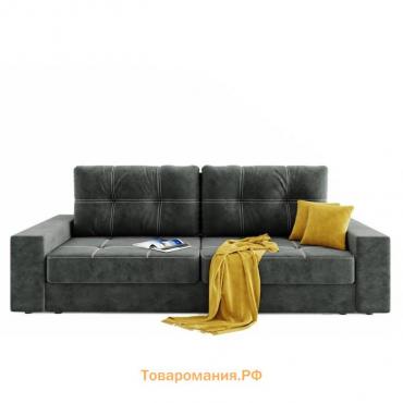 Прямой диван «Талисман 1», механизм пантограф, велюр, цвет селфи 07 / селфи 08