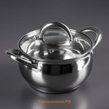 Кастрюля  «Гиперион», 3.5 л, d=20 см, с крышкой, капсульное дно, нержавеющая сталь, индукция