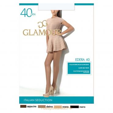 Колготки женские капроновые, GLAMOUR Edera 40 ден, цвет загар (daino), размер 4