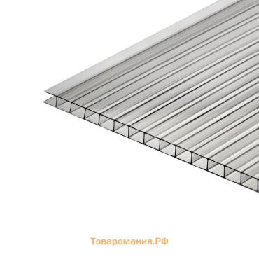 Сотовый поликарбонат 4 мм, 2.1×6 м, УФ, прозрачный