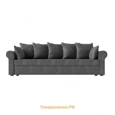 Прямой диван «Рейн», механизм еврокнижка, рогожка, цвет серый / кант коричневый