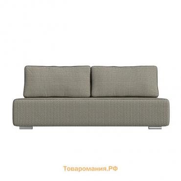 Прямой диван «Уно», еврокнижка, рогожка / микровельвет, цвет корфу 02 / кант коричневый