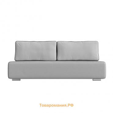 Прямой диван «Уно», еврокнижка, экокожа, цвет белый / кант чёрный