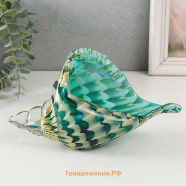 Фигурка стекло «Раковина с узором волн», под муранское стекло, 21×9×12 см