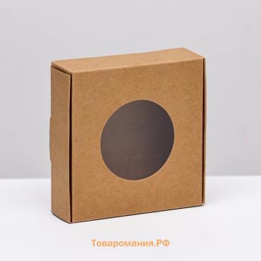 Коробочка самосборная, крафт, 10 х 10 х 3 см