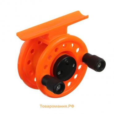 Катушка инерционная, пластик, диаметр 5 см, цвет оранжевый, 108